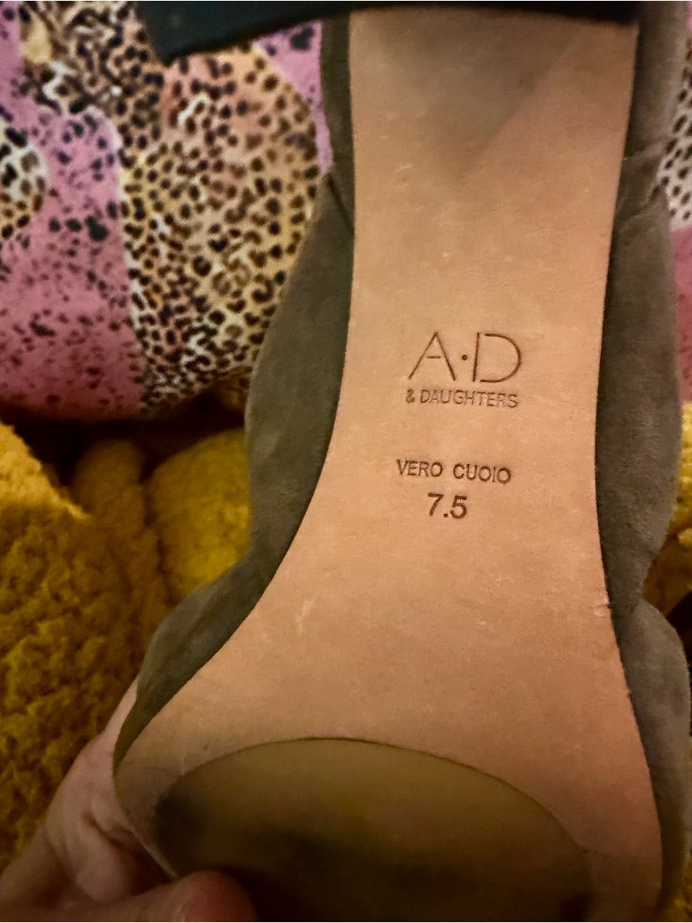 Olive Suede Peep-Toe Block Heel with Ankle Tie - Picture 3 of 6